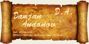 Damjan Andonov vizit kartica